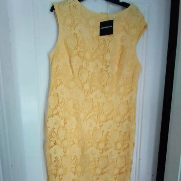 Liz Claiborne | Dresses | Nwt Liz Claiborne Sunlight Lace Dress Pretty  Yellow Sz 6 Easter Springtime | Poshmark